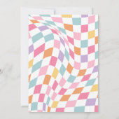 Twee veel leuke groovy retro preppy varsity verjaa kaart (Achterkant)