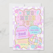 Twee veel plezier Groovy Preppy Varsity 2e verjaar Kaart (Voorkant)