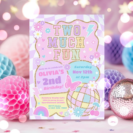 Twee veel plezier Groovy Preppy Varsity 2e verjaar Kaart