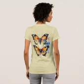 Twee veelkleurige eigenaren op vlinders vrouwen T- T-shirt (Achterkant volledig)