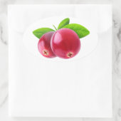 Twee veenbessen ovale sticker (Tas)