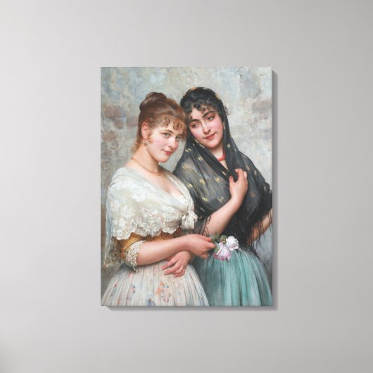 Twee Venetiaanse vrouwen Canvas Afdruk (Voorkant)