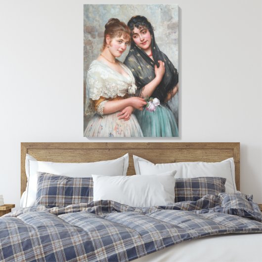 Twee Venetiaanse vrouwen Canvas Afdruk (Insitu (Slaapkamer))