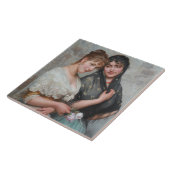 Twee Venetiaanse vrouwen (Italiaanse dames) Tegeltje (Zijkant)