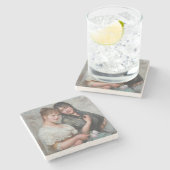 Twee Venetiaanse vrouwen (Italiaanse kunst) Stenen Onderzetter (Zijkant)