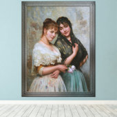 Twee Venetiaanse vrouwen van Eugene de Blaas Canvas Afdruk (Insitu (Houten vloer))