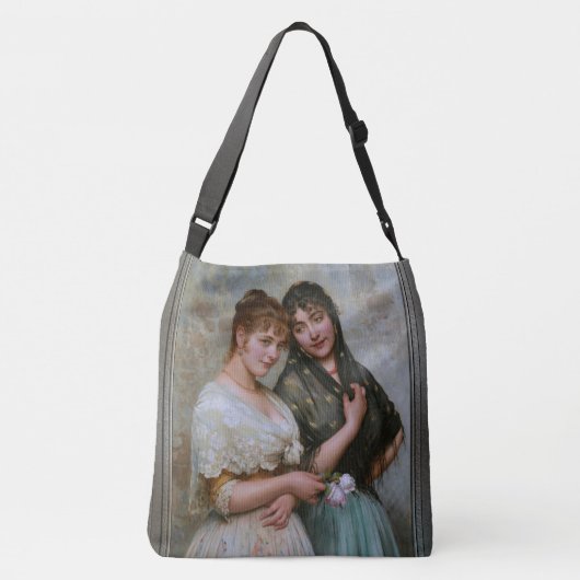 Twee Venetiaanse vrouwen van Eugene de Blaas Crossbody Tas (Achterkant)