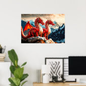 Twee venijnige vliegende draken poster (Thuiskantoor)