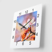 Twee verbluffende Sakura Flowers. Roze, blauwe ach Vierkante Klok (Hoek)