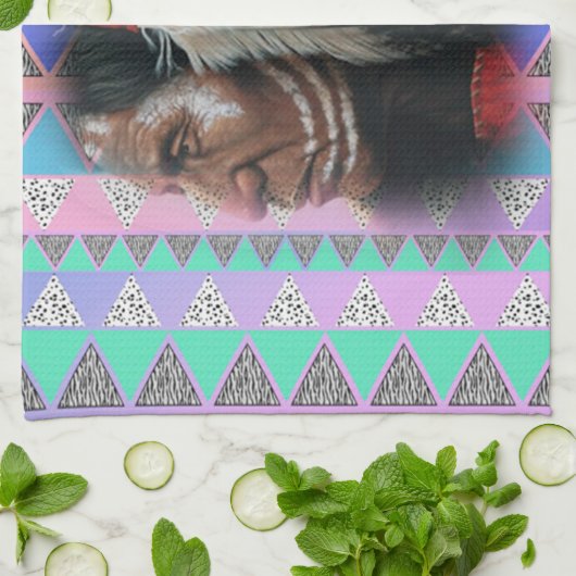 Twee veren theedoek (Gevouwen)