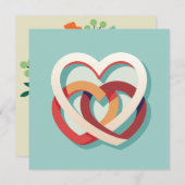 Twee verenigde harten kaart (Voorkant / Achterkant)