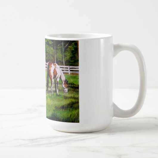Twee verfpaarden grazen koffiemok (Rechts)