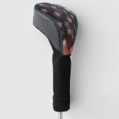 Twee verlichte vlaggen van de VS Golfheadcover (Schuin)