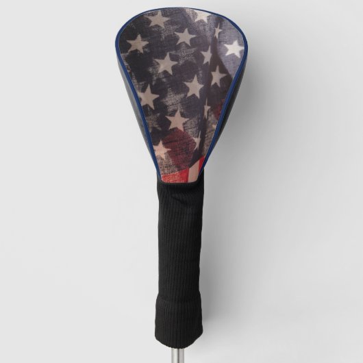 Twee verlichte vlaggen van de VS Golfheadcover (Voorkant)