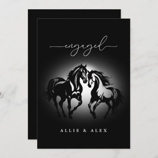 Twee verliefd op zwart-wit verloving (Voorkant / Achterkant)