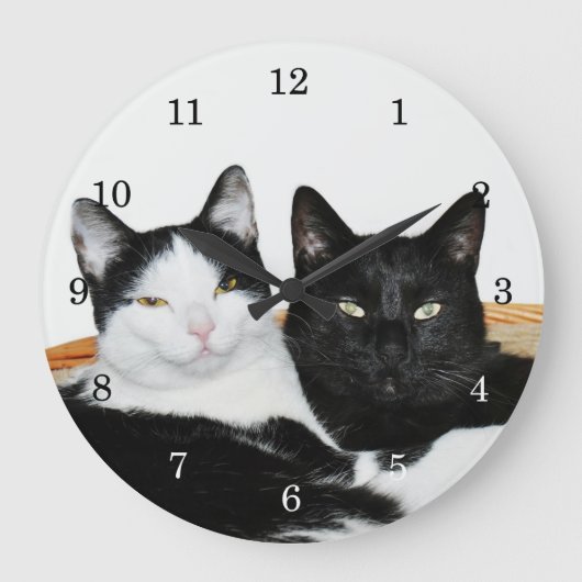 Twee verliefde katten grote klok (Voorkant)