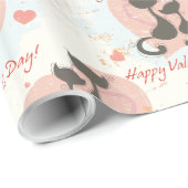 Twee verliefde katten Valentijnsdag inpakpapier (Rol Hoek)