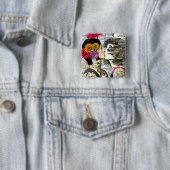 Twee verliefde vrouwen | Pride Kus Vierkante Button 5,1 Cm (In situ)