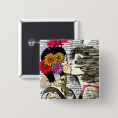 Twee verliefde vrouwen | Pride Kus Vierkante Button 5,1 Cm (Voorkant /achterkant)