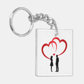 Twee Verliefden Acrylsleutelhanger Sleutelhanger (Voorkant Links)