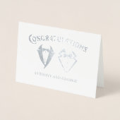 Twee Verloving van Tuxedo LGBTQ Gefeliciteerd Folie Kaarten (Voorkant)