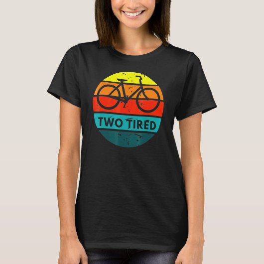 Twee vermoeide zonfiets fietsen t-shirt (Voorkant)
