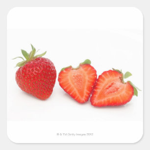 Twee vers, rijp, thuisgeteeld, organisch vierkante sticker