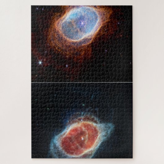 twee verschillende foto's van de ringnebula legpuzzel (Verticaal)
