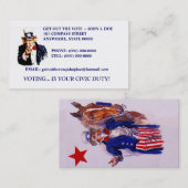 TWEE VERSCHILLENDE UNCLE SAM DESIGN GOTV-VISITEKAA VISITEKAARTJE (Voorkant / Achterkant)