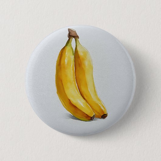 Twee verse bananen in sync ronde button 5,7 cm (Voorkant)