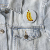 Twee verse bananen in sync ronde button 5,7 cm (In situ)