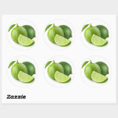 Twee verse limoenen ronde sticker (Vel)