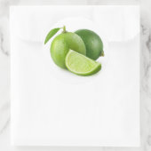 Twee verse limoenen ronde sticker (Tas)