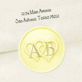 Twee verstrengelde harten met monogram trouw ronde sticker