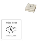 Twee verweven harten rubberstempel (Gestempeld)