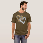 TWEE VERWEVEN HARTEN T-SHIRT (Voorkant volledig)