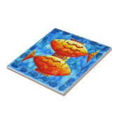Twee Vibrant Goldfish Tegeltje (Zijkant)