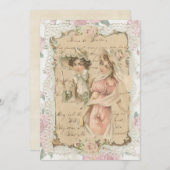 Twee Victoriaans dames Feestdagenkaart (Voorkant / Achterkant)