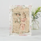 Twee Victoriaans dames Feestdagenkaart (Staand voorkant)