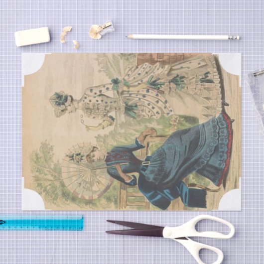 Twee Victoriaans vrouwenthemaartikelen van Elegant Tissuepapier (Craft)