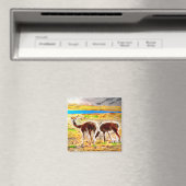 Twee Vicunas Andes bergen Peru Magneet (Insitu (Vaatwasser))