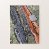 Twee Vietnam Era-werkpaarden Legpuzzel (Verticaal)