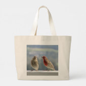 Twee vinken vliegen. grote tote bag (Achterkant)