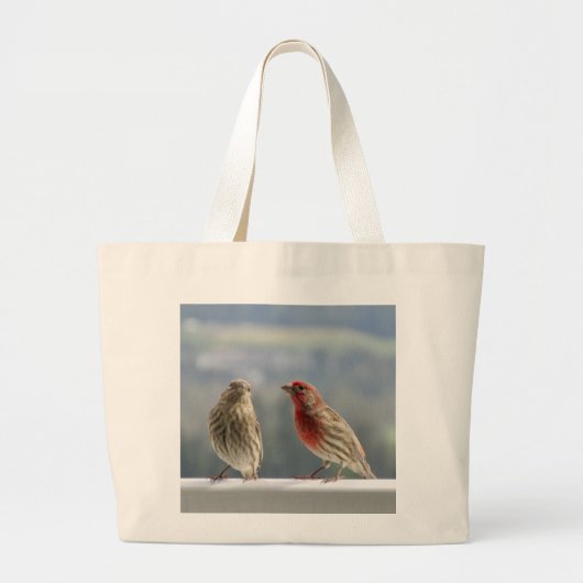 Twee vinken vliegen. grote tote bag (Voorkant)