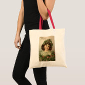 Twee Vintage Kerst Jonge Dames Schattige Tote Bag (Voorkant (product))