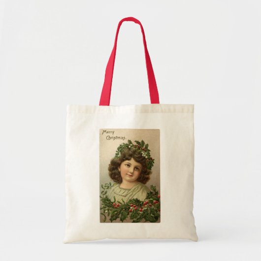 Twee Vintage Kerst Jonge Dames Schattige Tote Bag (Voorkant)
