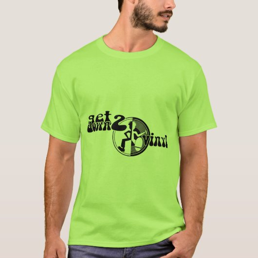 Twee vinylfunkjes met groen zwart t-shirt omlaag (Voorkant)
