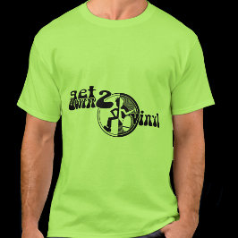 Twee vinylfunkjes met groen zwart t-shirt omlaag