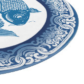 Twee Vis Koi Karper Vissen Chinoiserie Blauw Patro Snijplank (Hoek)