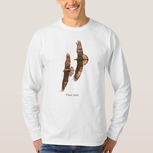 Twee visarenden tijdens de vlucht t-shirt (Voorkant)